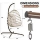 preview thumbnail 25 of 53, Oversized 1-Person Foldable Hanging Egg Chair - Wicker Swing Chair with Stand, Portable for Indoor Outdoor Patio