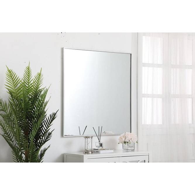 Elegant Lighting Eternity 36" x 36" Rectangular Beveled Metal Framed