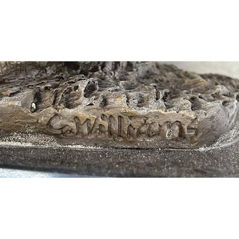 English Imitative BullImitative dog Pushing Wheelbarrow Bronze Planter Dish Sculpture Figure 12 Inches X 12 Inches