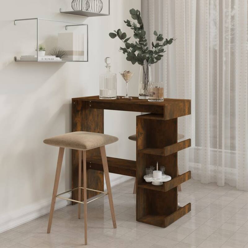 vidaXL Bar Table with Storage Rack 39.4"x19.7"x40" Engineered Wood - 39.4" x 19.7" x 40"