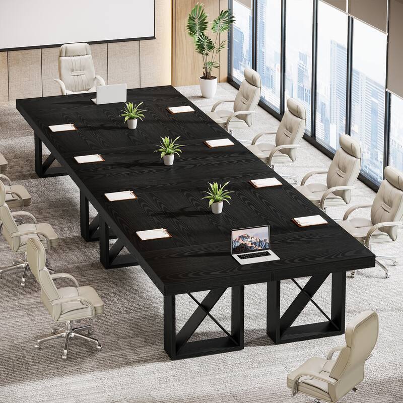 63-Inch Long Wood Conference Table, Simple Meeting Desk for Home Office & Small Team Gatherings