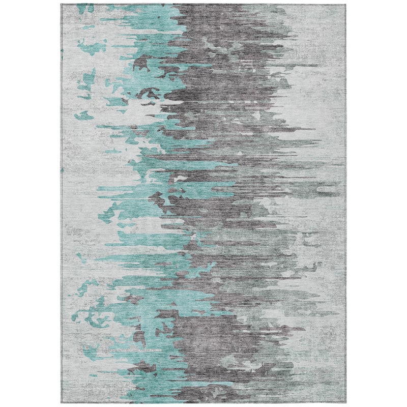 HomeRoots Abstract Transitional Rectangle Outdoor Rug