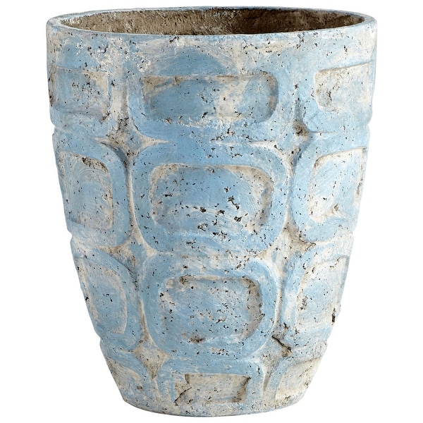 Cyan Design 09613 Naples 14-1/2" Diameter Cement Planter - Antique Blue