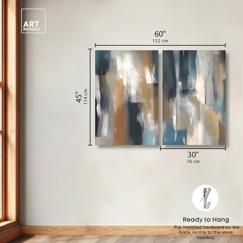 Vertical Rush Canvas Set of 2 by Art Remedy, Gallery Wrapped