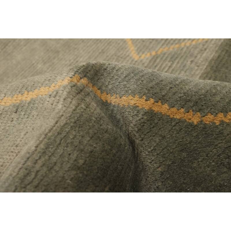 ECARPETGALLERY Hand-knotted Pak Finest Marrakesh Dark Green Wool Rug - 9'1 x 12'3