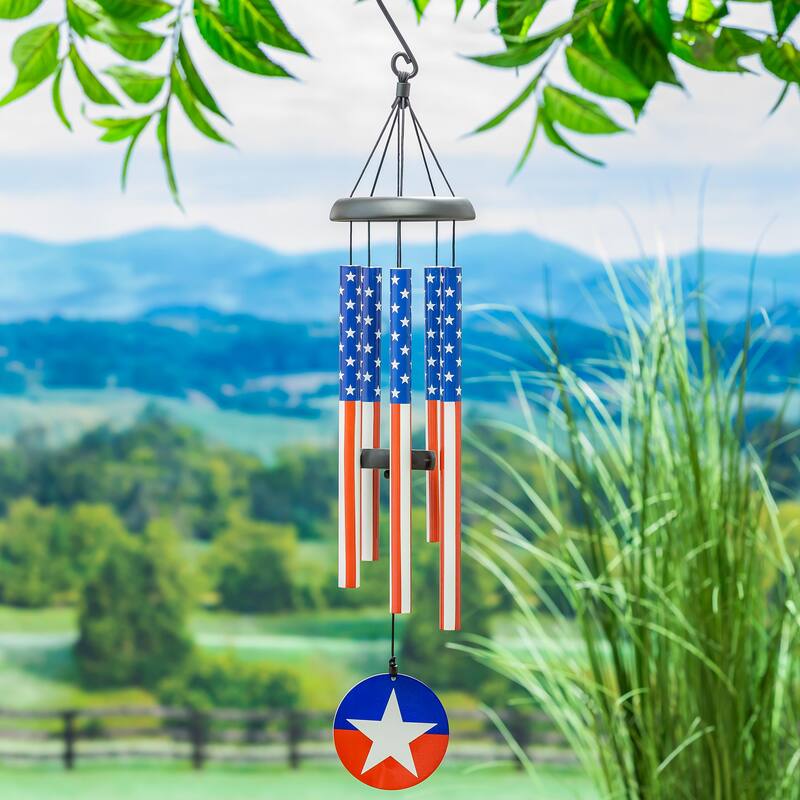 27 in. Printed Hand Tuned Metal Wind Chime, Americana