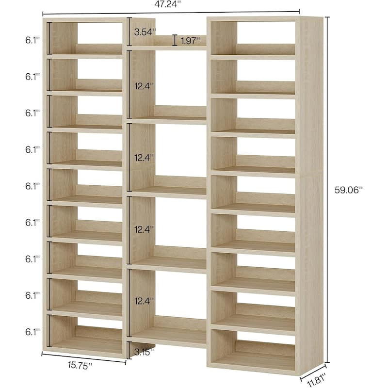 14-Tier Shoe Rack, 46 Pairs Freestanding Tall Entryway Shoe Organizer