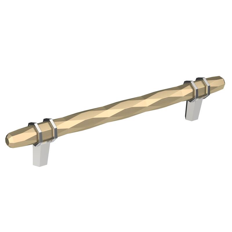 Amerock London 6-5/16 in (160 mm) Center-to-Center Golden Champagne/Polished Chrome Cabinet Pull