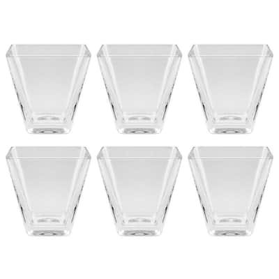Glass Dessert Square Bowls - 3.5" Oz. - Set of 6- Majestic Gifts Inc. - 2.5" Square