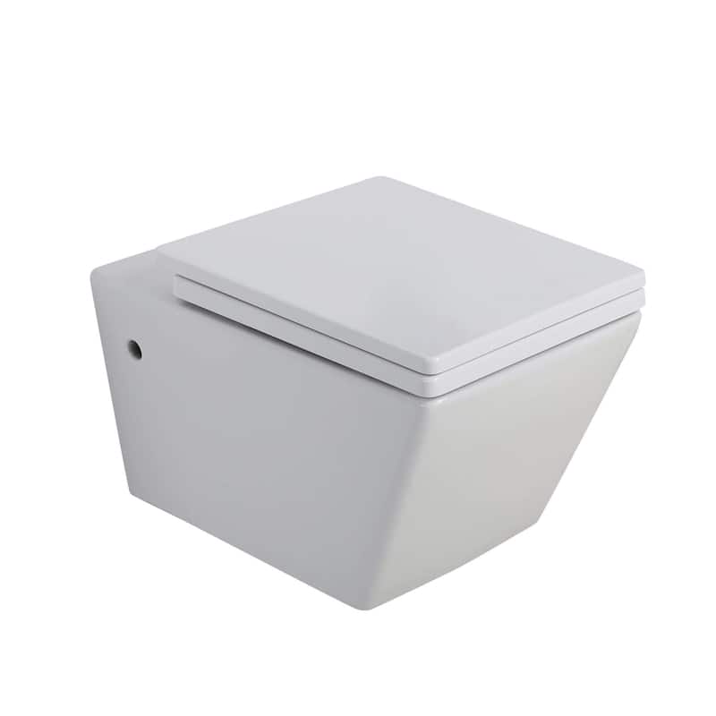 Toilet Combo Set - Toilet Bowl With Soft-Close Seat, 2"x 4" Concealed Tank And Carrier System, Push Buttons Included.