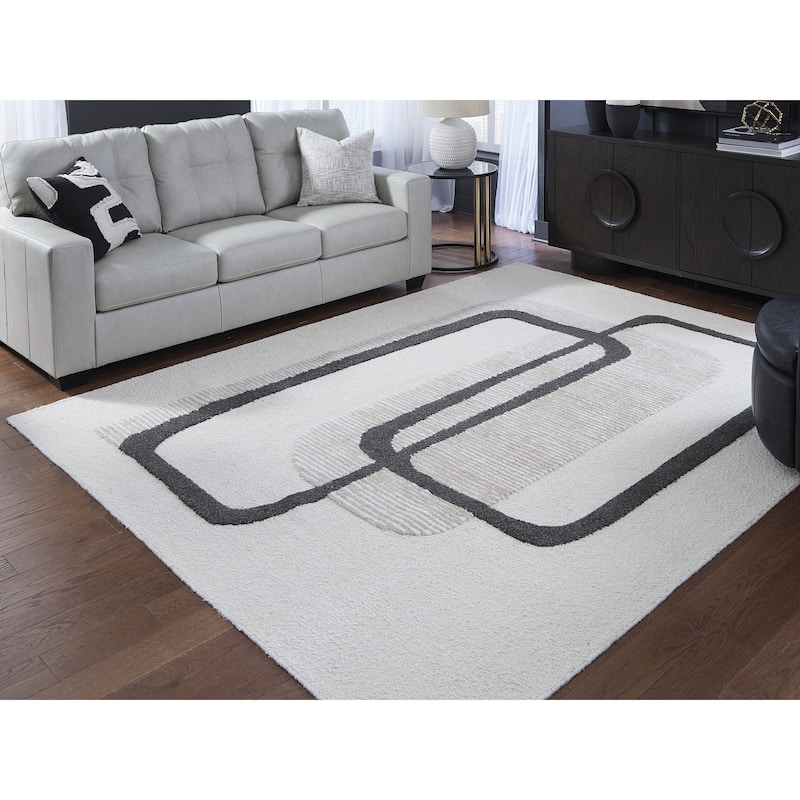 Signature Design by Ashley Davismour Black/Gray Area Rug - 92" W x  118" D x  0.5" H