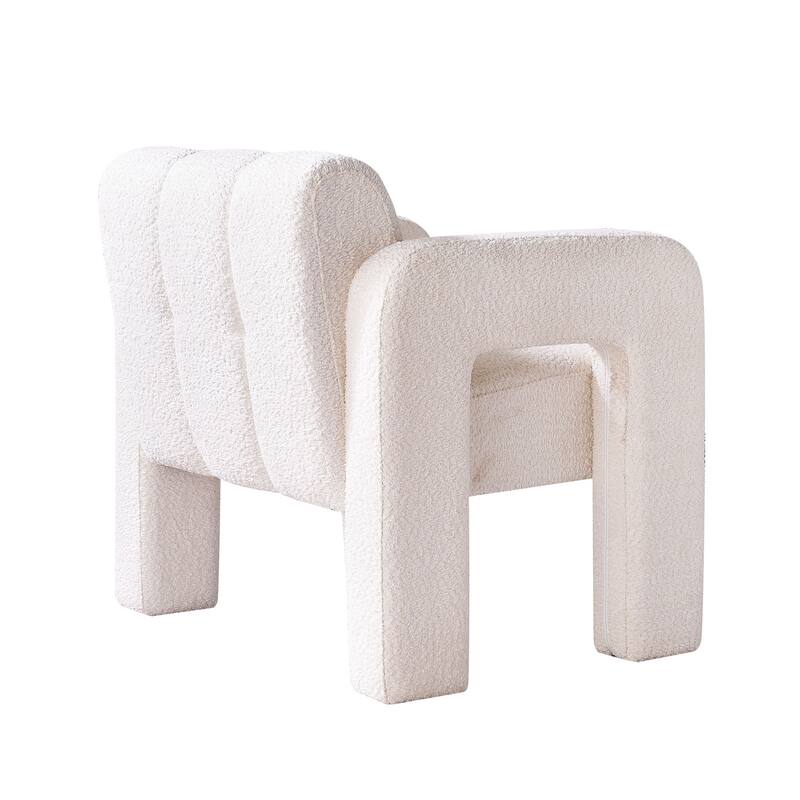 Unique Upholstered Armchair Side Chair, Beige Lounge Chair Dining Chair Sofa Chair Accent Chair for Living Room Bedroom