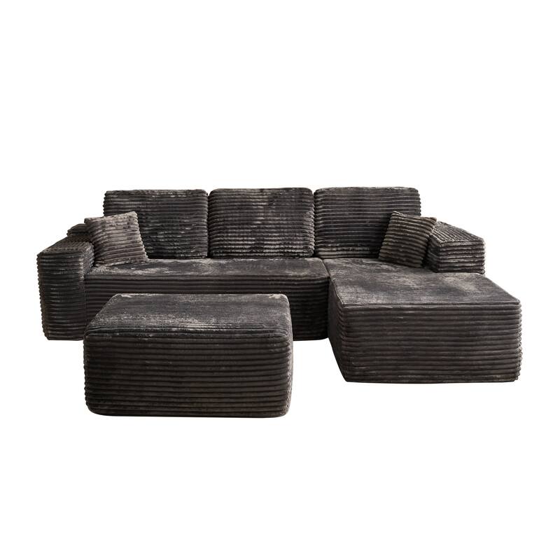 ​​OVIOS Lazy Chaise Lounge Sofa with Ottoman​