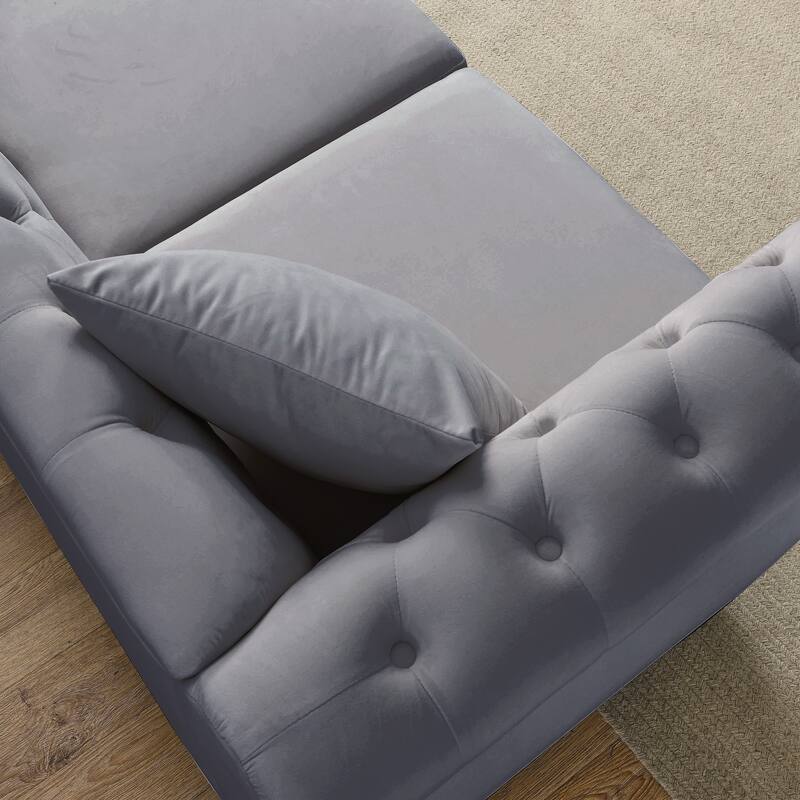 Classic 3-Seat Chesterfield Sofa with Solid Wood Frame & Plush Foam - Stylish Loveseat
