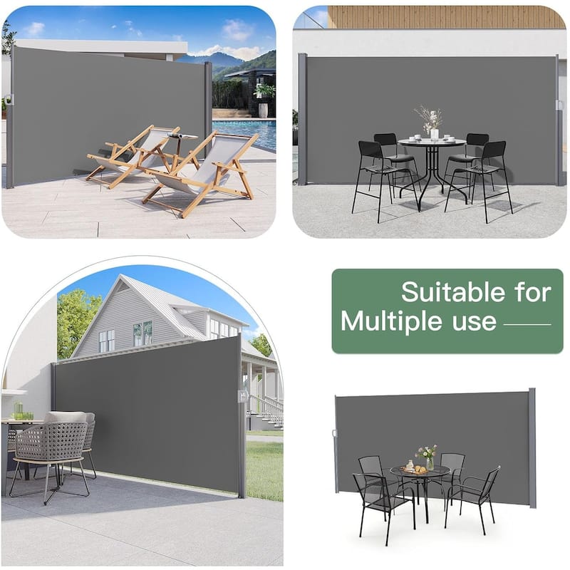 AECOJOY Retractable Side Awning Outdoor Privacy Screen