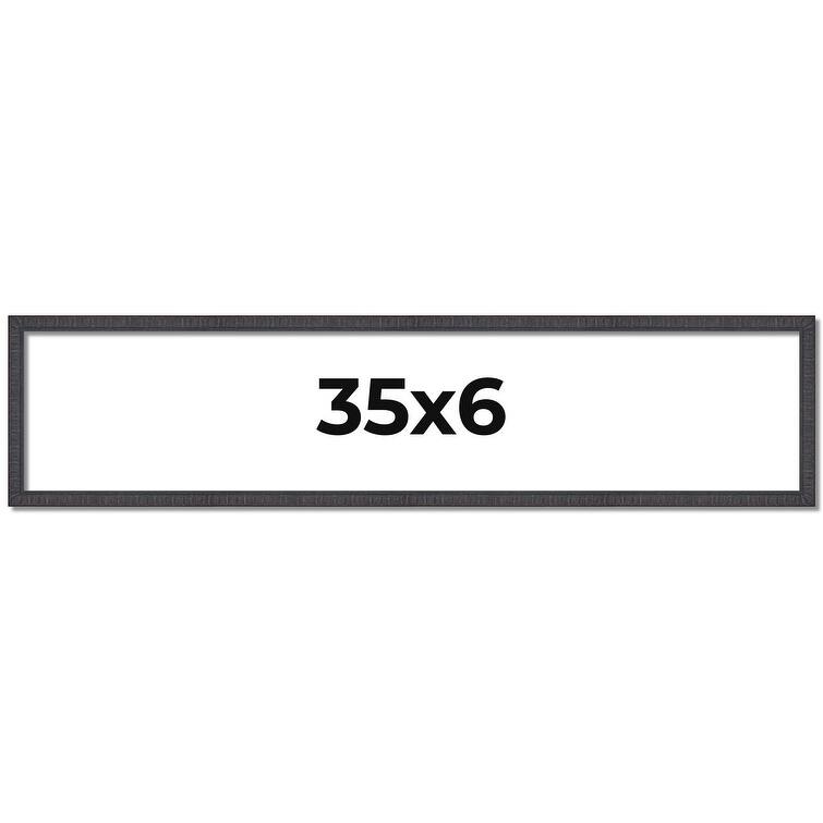 35x6 Frame Brown Solid Wood Picture Frame - Complete Modern Photo