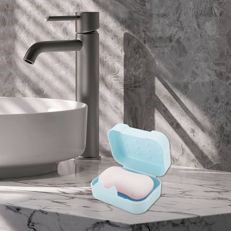 Portable Soap Holder for Bathroom 4.33"x3.15"x1.97" 1 Pc - Blue