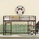 preview thumbnail 3 of 10, Twin Size Metal Loft Bed with Desk and Shelves