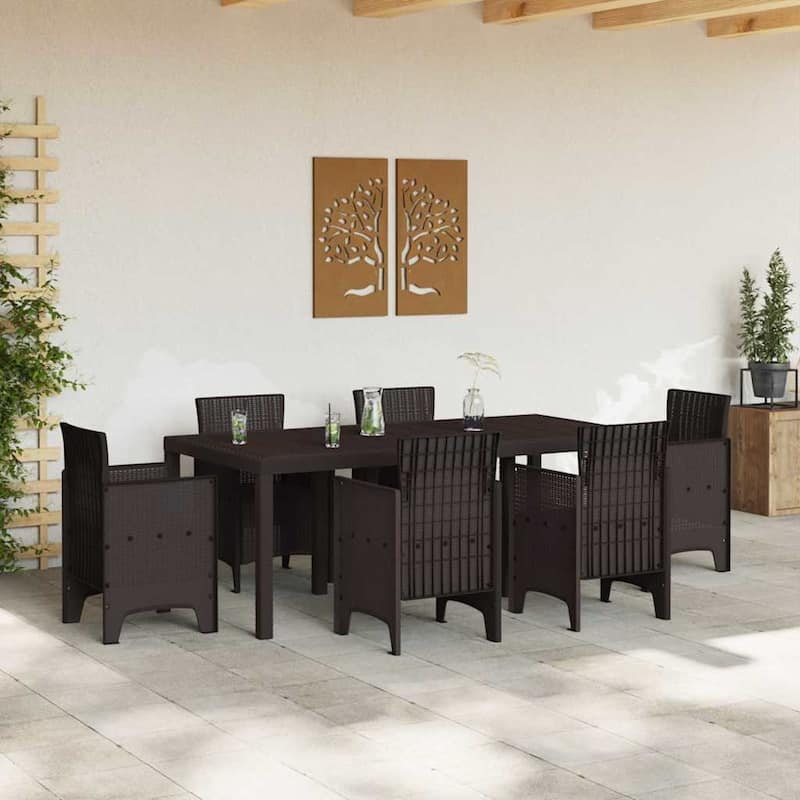 vidaXL Garden Table Anthracite/Brown poly rattan