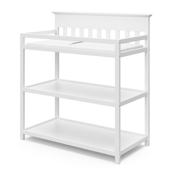 white crib and changing table set