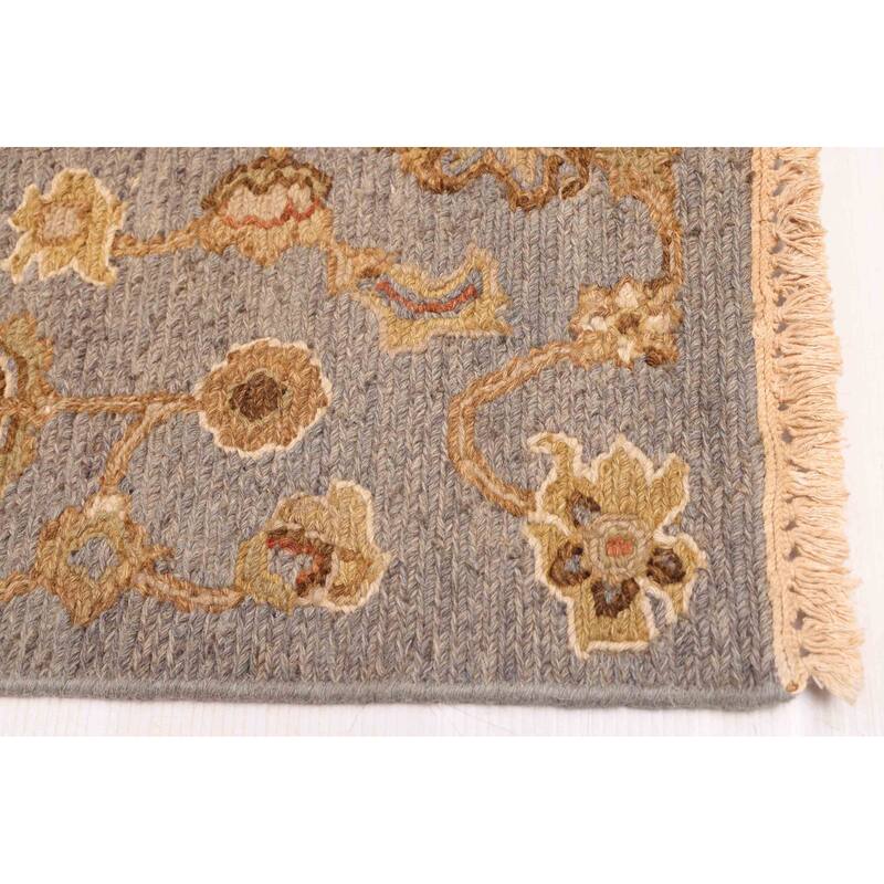 ECARPETGALLERY Flat-Weave Lahor Finest Dark Grey Wool Tapestry Kilim - 4'9 x 7'10