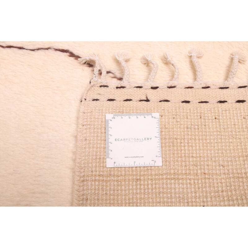 ECARPETGALLERY Hand-knotted Pak Finest Marrakesh Cream Wool Rug - 4'1 x 6'2