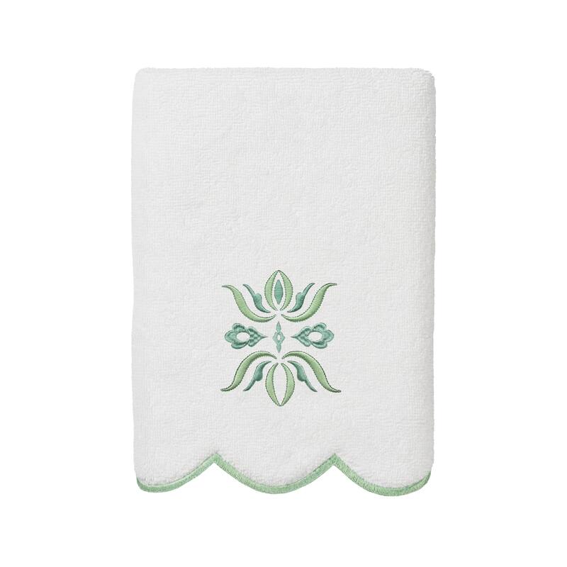 Authentic Hotel and Spa 100% Turkish Cotton FLOWER CREST Scallop Towel Collection