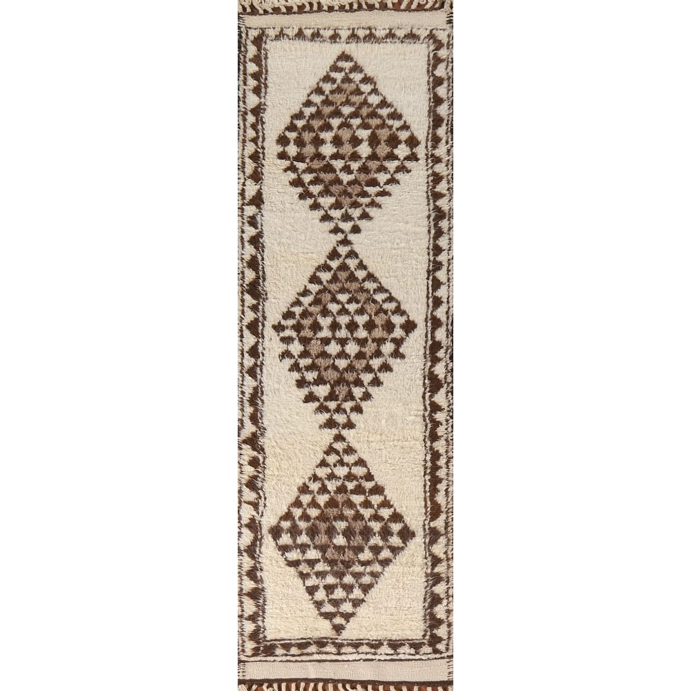 Natural Dye Tribal Anatolian Runner Rug Handmade Turkish Wool Carpet - 2'9"x 11'4"