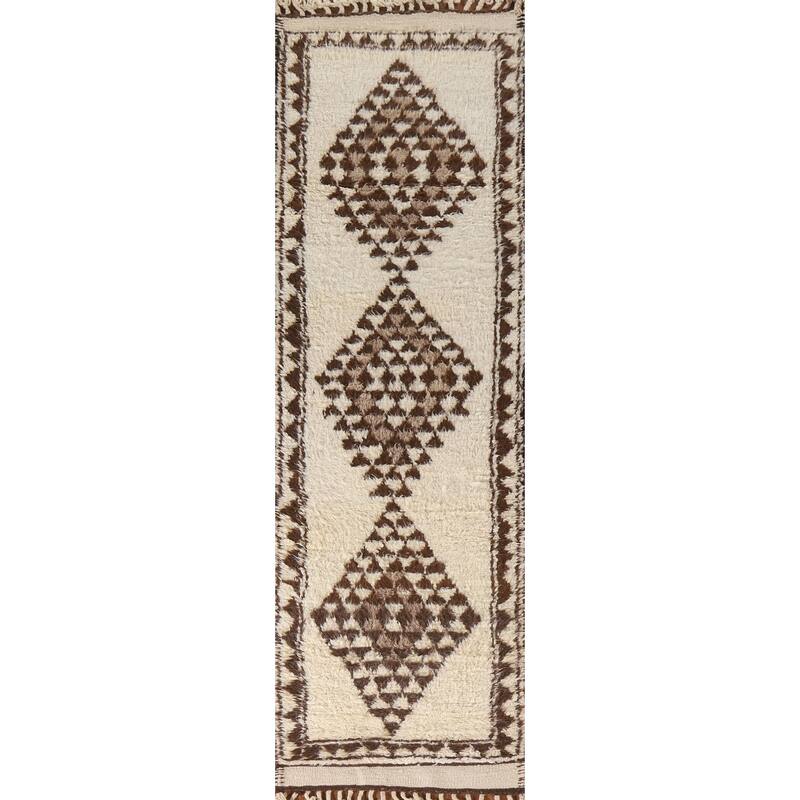 Natural Dye Tribal Anatolian Runner Rug Handmade Turkish Wool Carpet - 2'9"x 11'4"