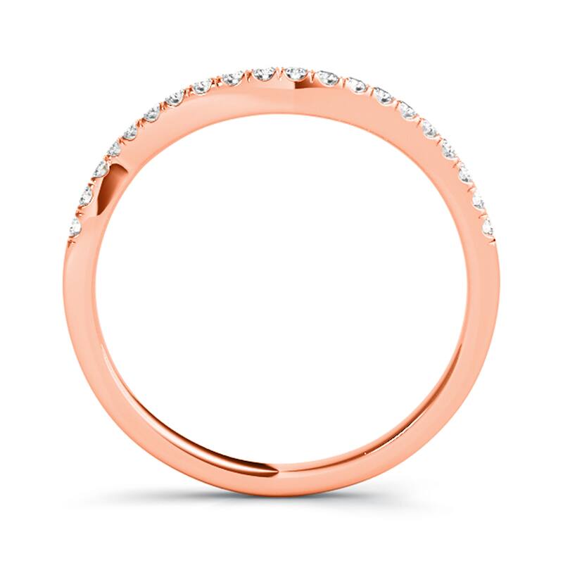Auriya 14k Gold 1/10ctw Curved Diamond Wedding Band