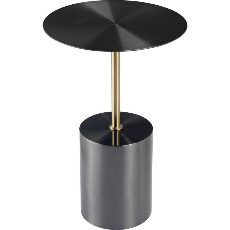 Malta Series Round Side Table - Premium Stainless Steel Pedestal Base - Architectural Accent End Table for Home & Office