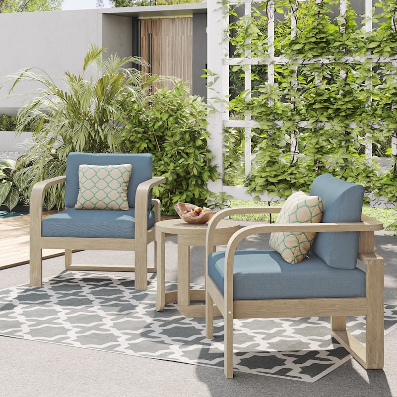 Corvus Annette 3-piece Outdoor Chat Set with Sunbrella Pillows