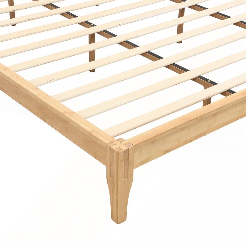 12 Inch Solid Dry Bamboo Wood Platform Bed Frame