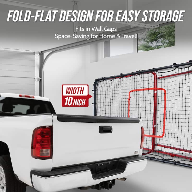 7x4 FT Volleyball Rebounder Net - 90° Foldable Angle & Sturdy