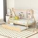 preview thumbnail 12 of 25, Twin Size Monttessori Bed with Turndle, Wooden Tent Floor Bed Frame