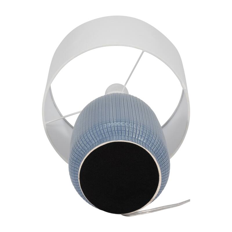 Sagebrook Home Textured Modern 19"H Ceramic Cylinder Mesh Table Lamp, Set Of 2 - 11" x 11" x 19"