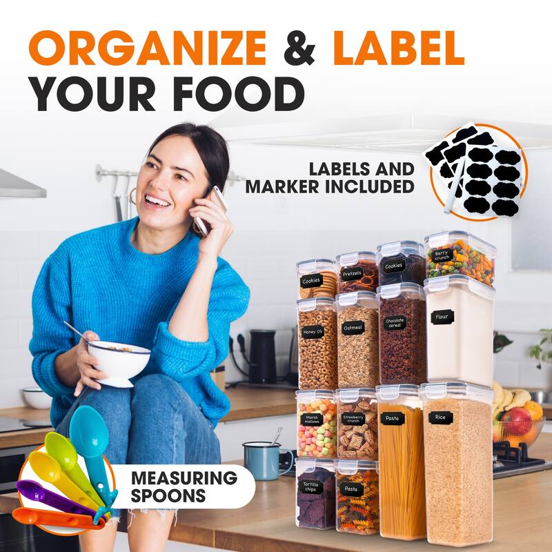 Cheer Collection Set of 14 Airtight Food Storage Containers - Set of 14