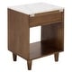 preview thumbnail 10 of 12, SAFAVIEH Lyubov Nightstand with Drawer, Shelf & Marble Top
