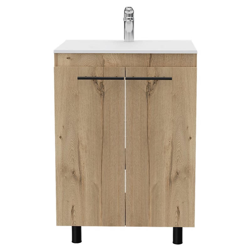 FM Furniture Selma 60" Freestanding Vanity Cabinet With Division