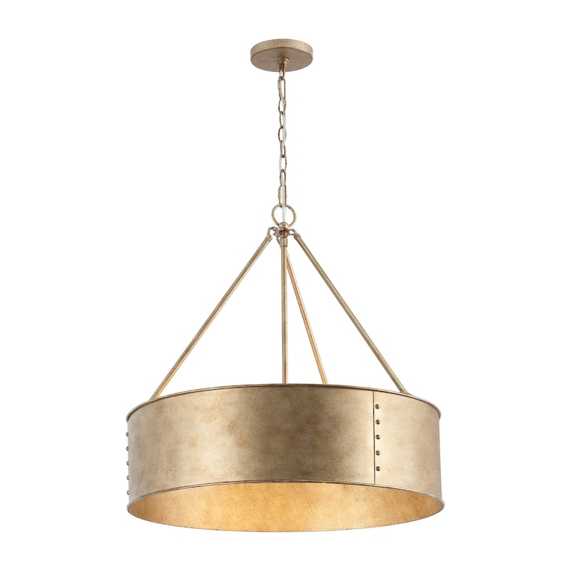 24" Industrial Rustic 5-Light Distressed Metal Drum Chandelier