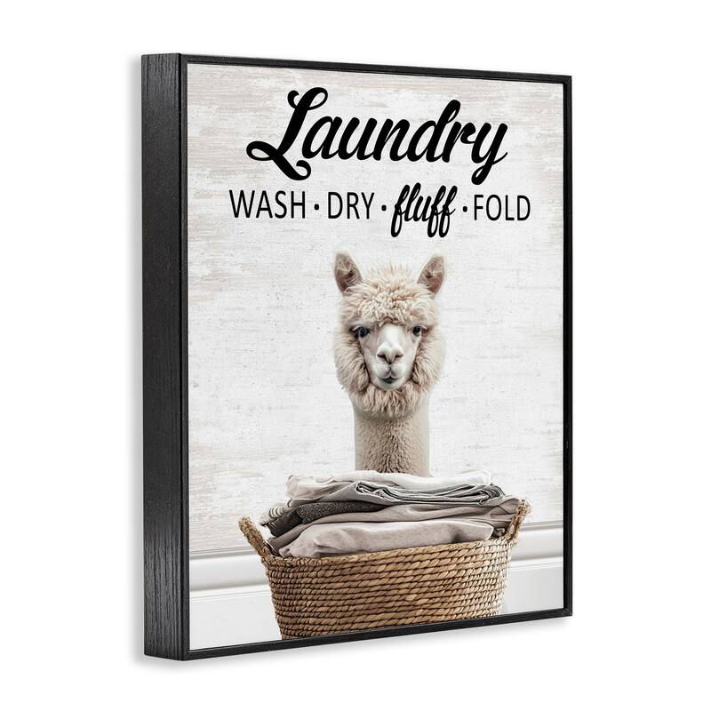 Stupell Wash Dry Fluff Laundry Framed Giclee Art Design By Lettered and Lined