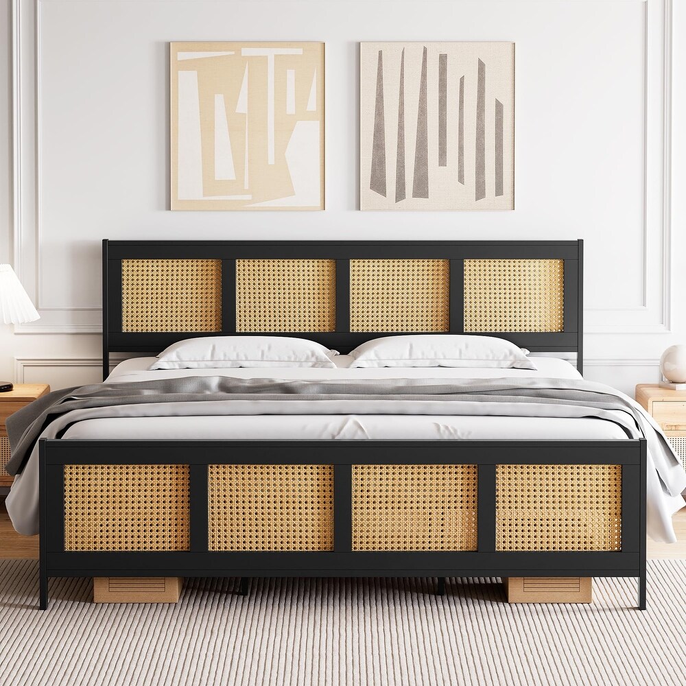King size rattan 2025 bed