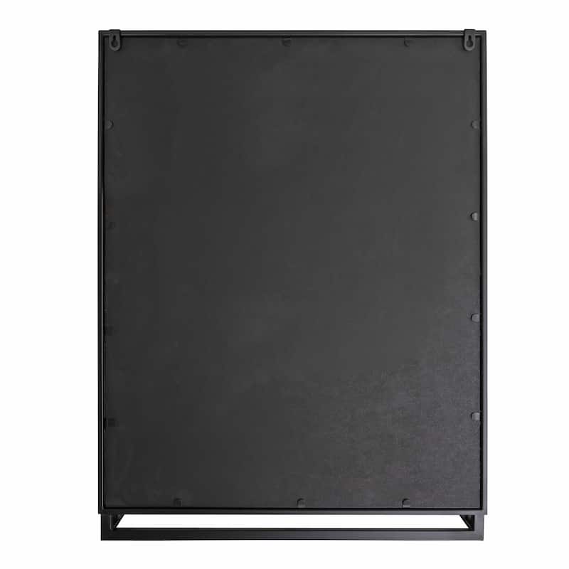 Kate and Laurel Jackson Rustic Black Metal Organizer Mirror With Shelf - 22x29