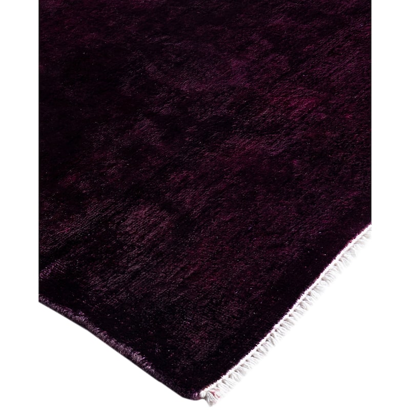 Overdyed One-of-a-Kind Hand-Knotted Area Rug - Purple - 2' 5" x 16' 4"