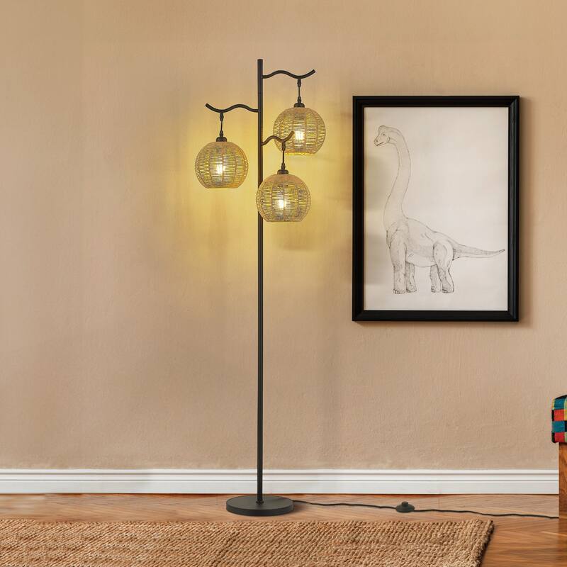 3 Light Floor Lamp, Foot Switch