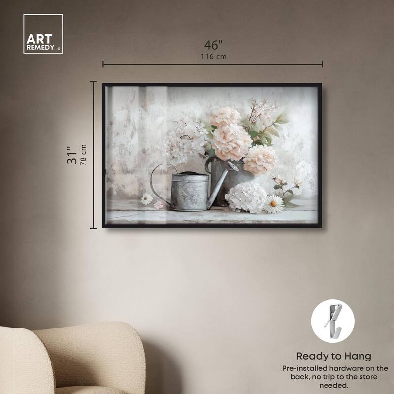 Can and White Blooms Shadowbox by Art Remedy