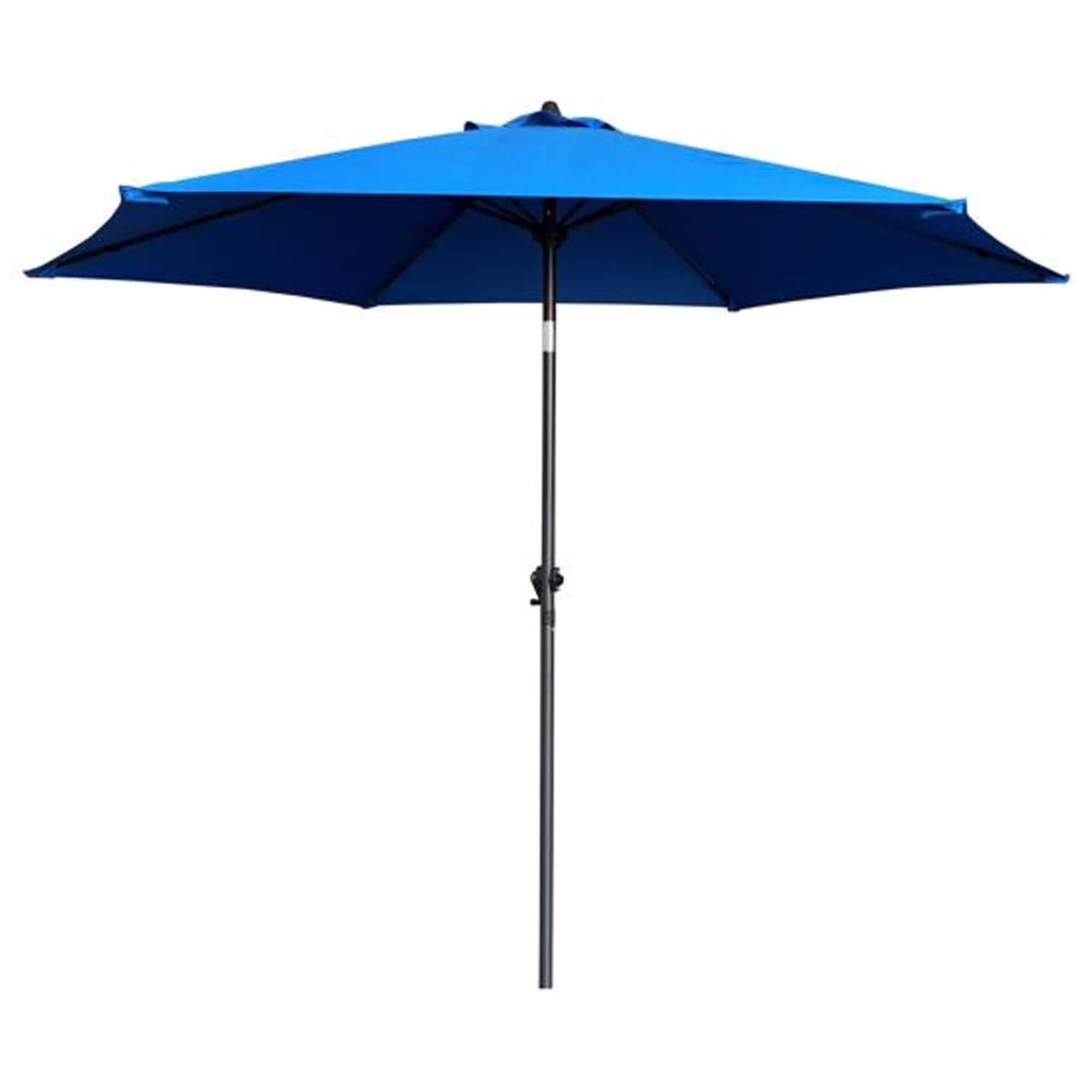 Living Accents 9 ft. Tiltable Royal Blue Market Umbrella