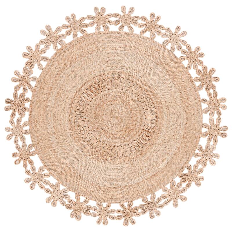 SAFAVIEH Natural Fiber Alline French Country Round Jute Rug - 4' Round - Natural