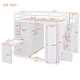 preview thumbnail 26 of 29, Full Bunk Bed with Wardrobe, Desk & Foldable Shelves, Transformative Storage and Workspace, Multi-Functional Bed Frame, Grey