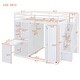 preview thumbnail 10 of 13, Full Size Loft Bed with Wardrobe, Desk, Foldable Shelves & Private Dressing Area for Efficient Storage and Workspac, White